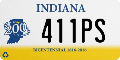 IN license plate 411PS