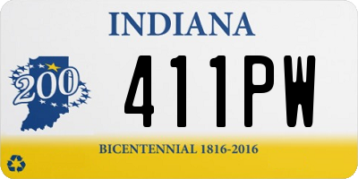 IN license plate 411PW