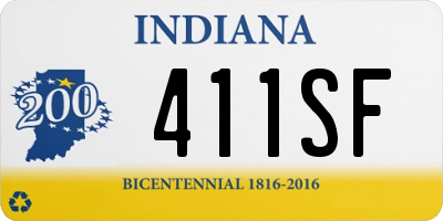 IN license plate 411SF