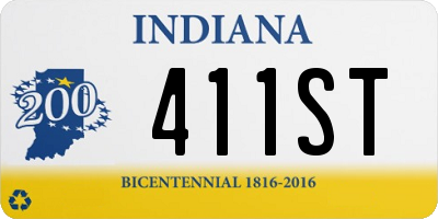 IN license plate 411ST