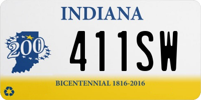 IN license plate 411SW