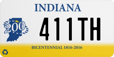 IN license plate 411TH