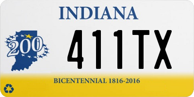 IN license plate 411TX