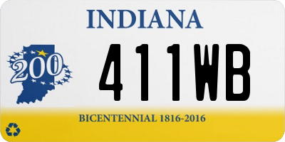IN license plate 411WB