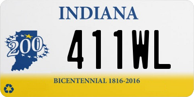 IN license plate 411WL