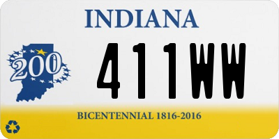 IN license plate 411WW