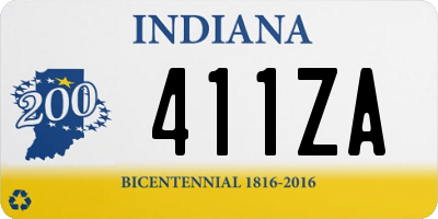 IN license plate 411ZA