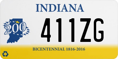 IN license plate 411ZG