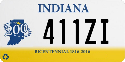 IN license plate 411ZI