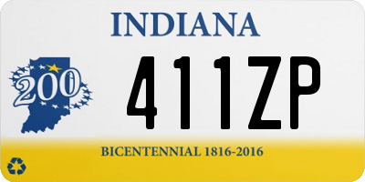 IN license plate 411ZP