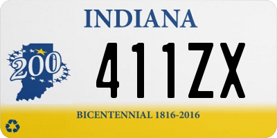 IN license plate 411ZX