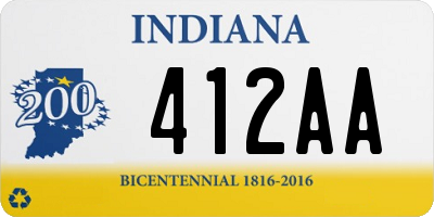 IN license plate 412AA