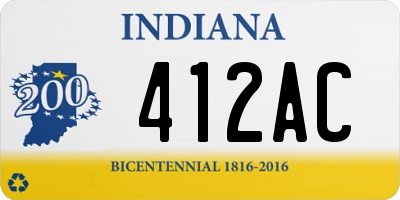 IN license plate 412AC