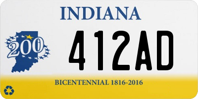 IN license plate 412AD