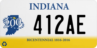 IN license plate 412AE