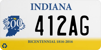 IN license plate 412AG