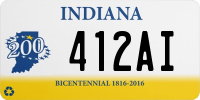 IN license plate 412AI