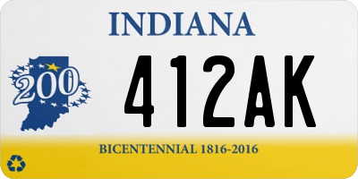 IN license plate 412AK