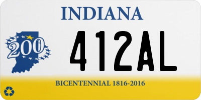 IN license plate 412AL