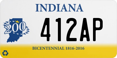 IN license plate 412AP