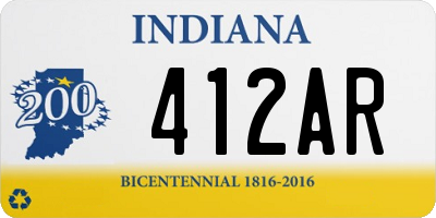 IN license plate 412AR