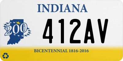 IN license plate 412AV