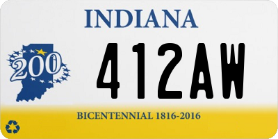 IN license plate 412AW