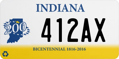 IN license plate 412AX