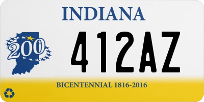 IN license plate 412AZ