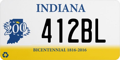 IN license plate 412BL