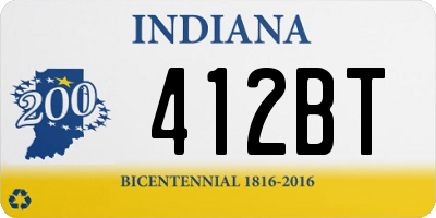 IN license plate 412BT