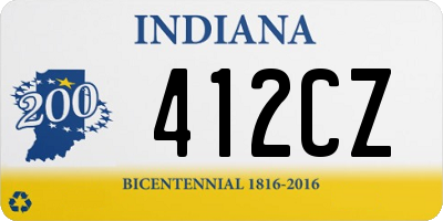 IN license plate 412CZ