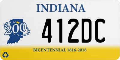 IN license plate 412DC