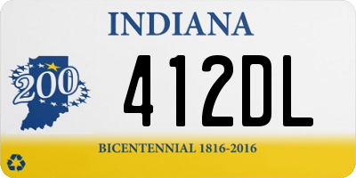 IN license plate 412DL