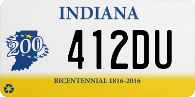 IN license plate 412DU