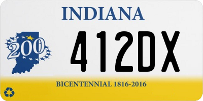 IN license plate 412DX