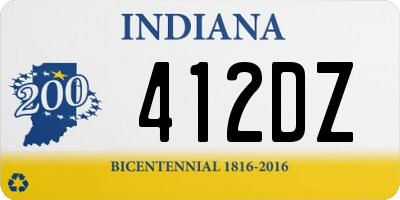 IN license plate 412DZ