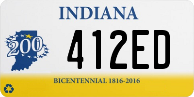 IN license plate 412ED