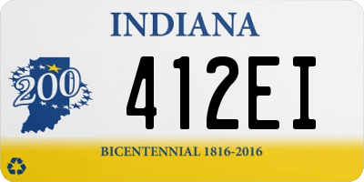 IN license plate 412EI