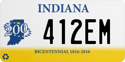 IN license plate 412EM