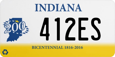 IN license plate 412ES