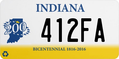 IN license plate 412FA