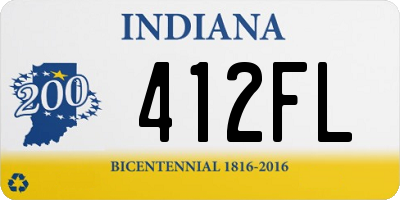 IN license plate 412FL