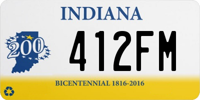 IN license plate 412FM