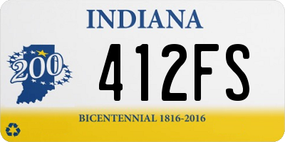 IN license plate 412FS