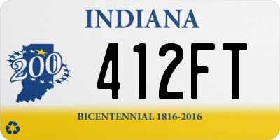 IN license plate 412FT