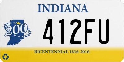 IN license plate 412FU