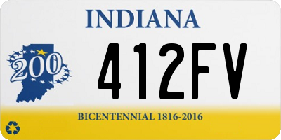 IN license plate 412FV