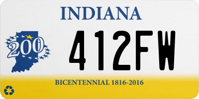 IN license plate 412FW