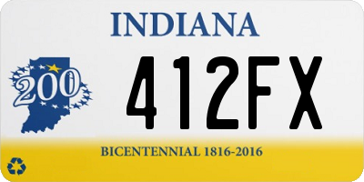 IN license plate 412FX